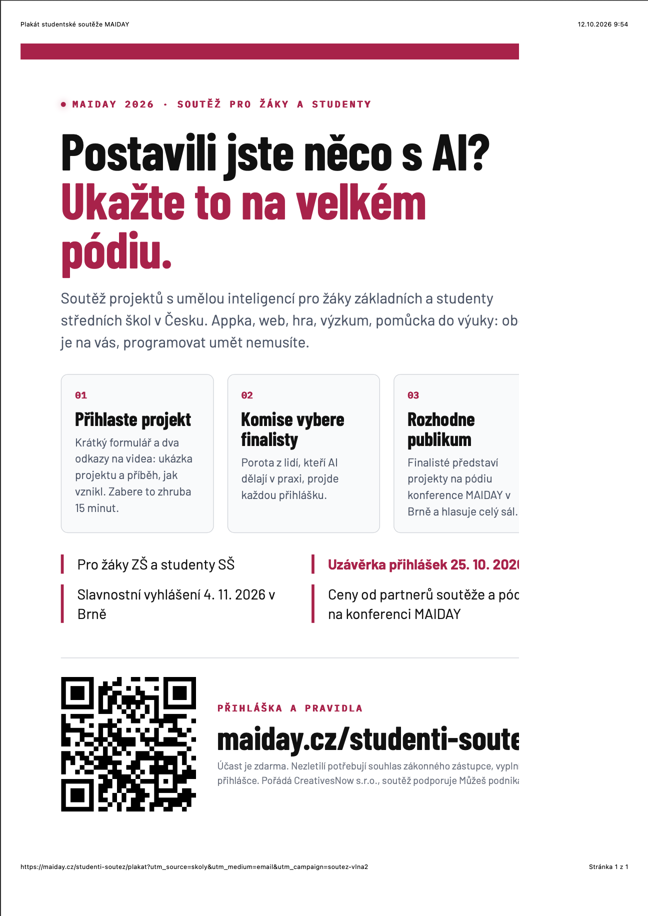 Studentská soutěž AI projektů